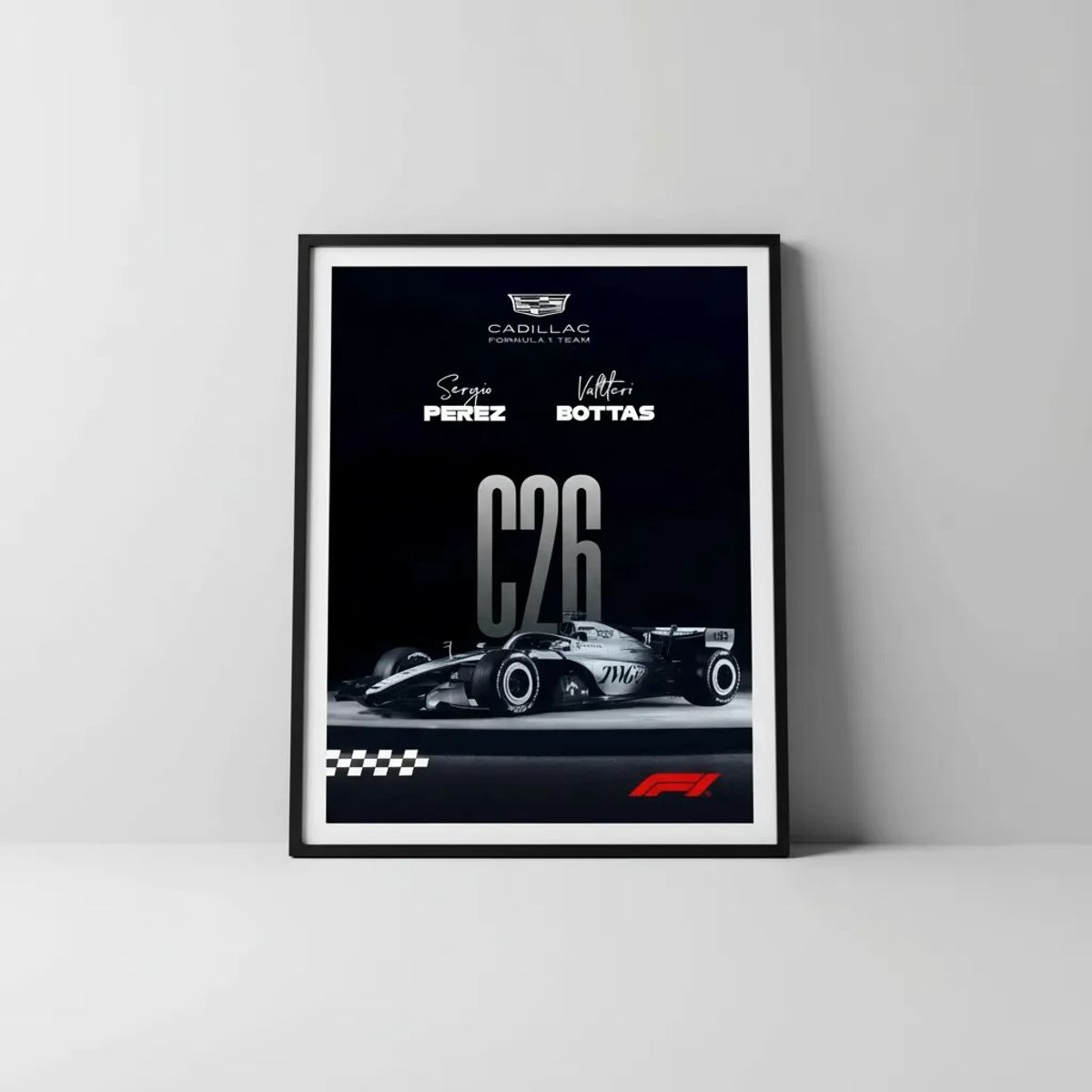 GENERICO - Cuadro Cadillac F1 Team Fórmula 1 Potencia Americana + Marco