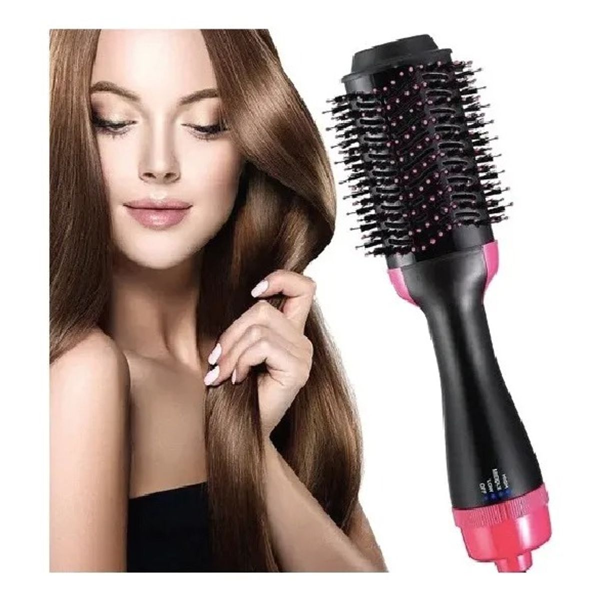 MOVI - CEPILLO ALISADOR ELÉCTRICO SECADOR ANTI FRIZZ 3 EN 1