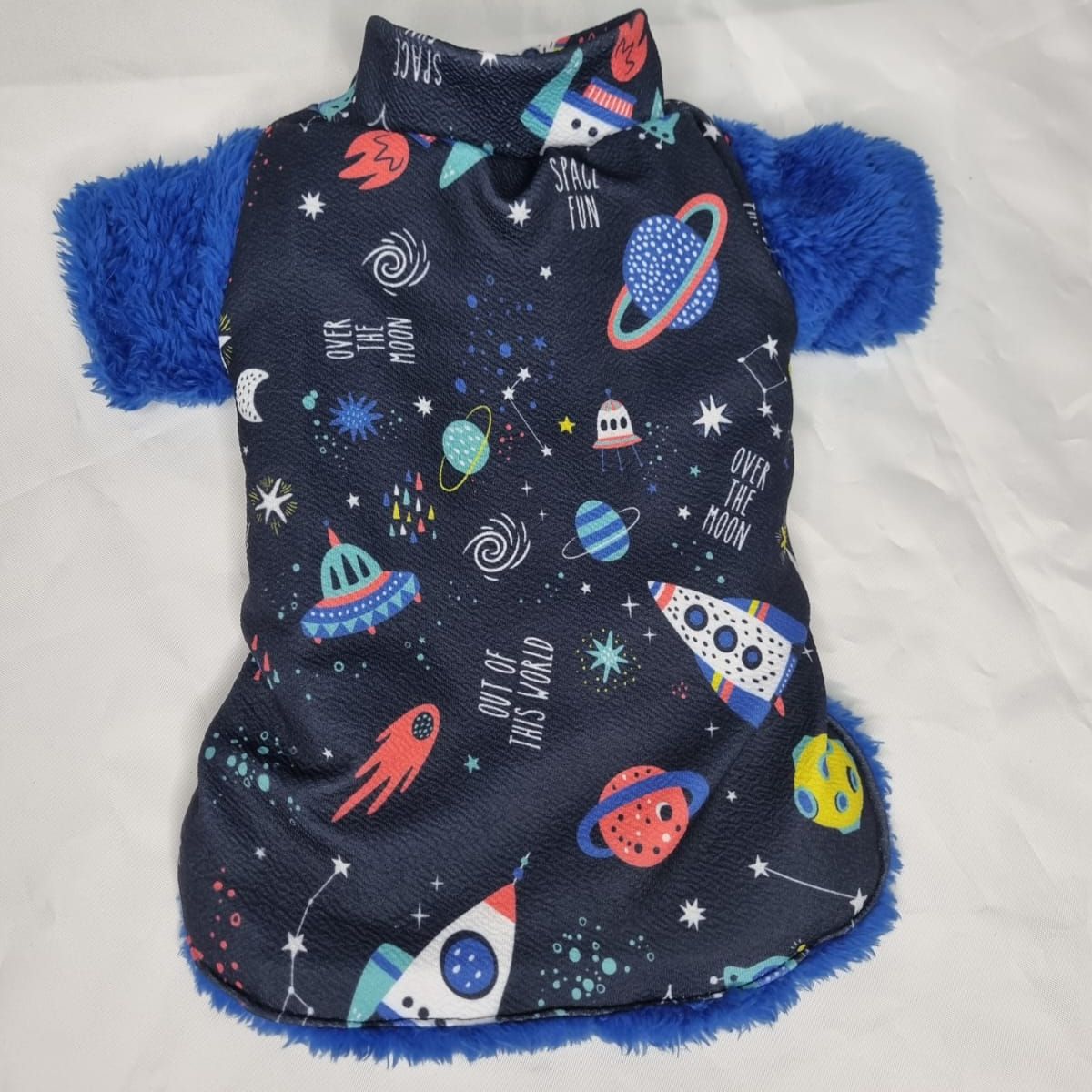 EL MUNDO DE EMMA - Polerón mascota cordero azul cohetes talla S
