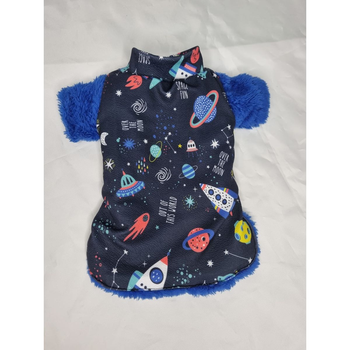 EL MUNDO DE EMMA - Polerón mascota cordero azul cohetes talla S