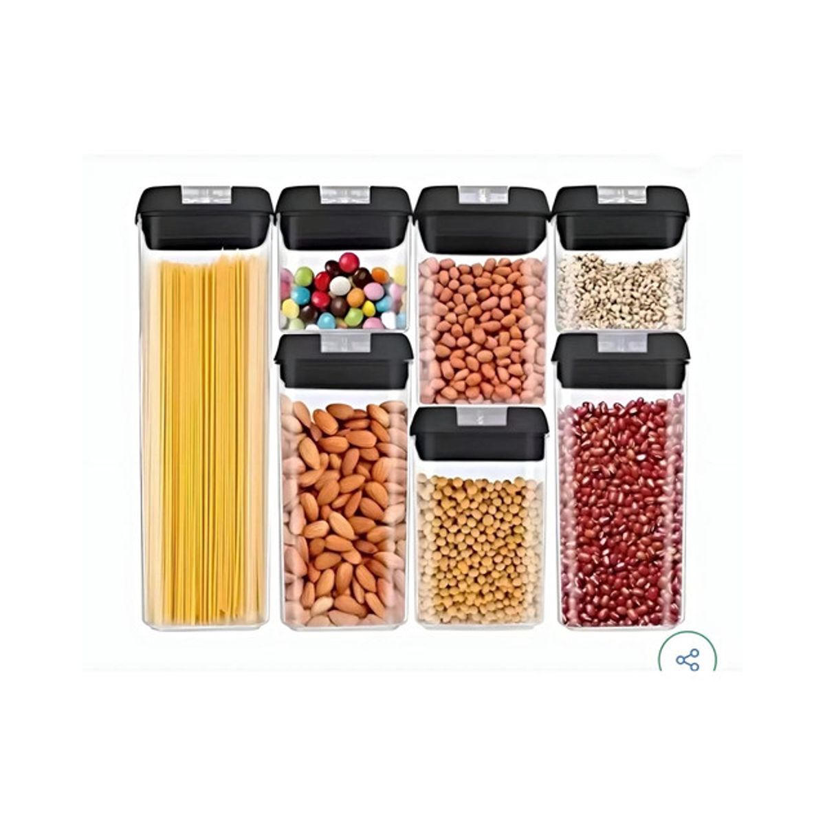 GENERICO - SET DE 7 RECIPIENTES HERMETICOS PARA ALMACENAR ALIMENTOS