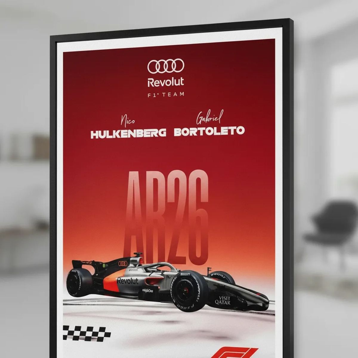 GENERICO - Cuadro Coche de Fórmula 1 Audi AR26 Pilotos