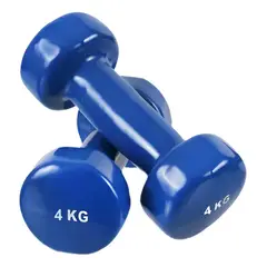 GENERICO - Par De Mancuernas De Vinilo 4kg Azules 8kg Par