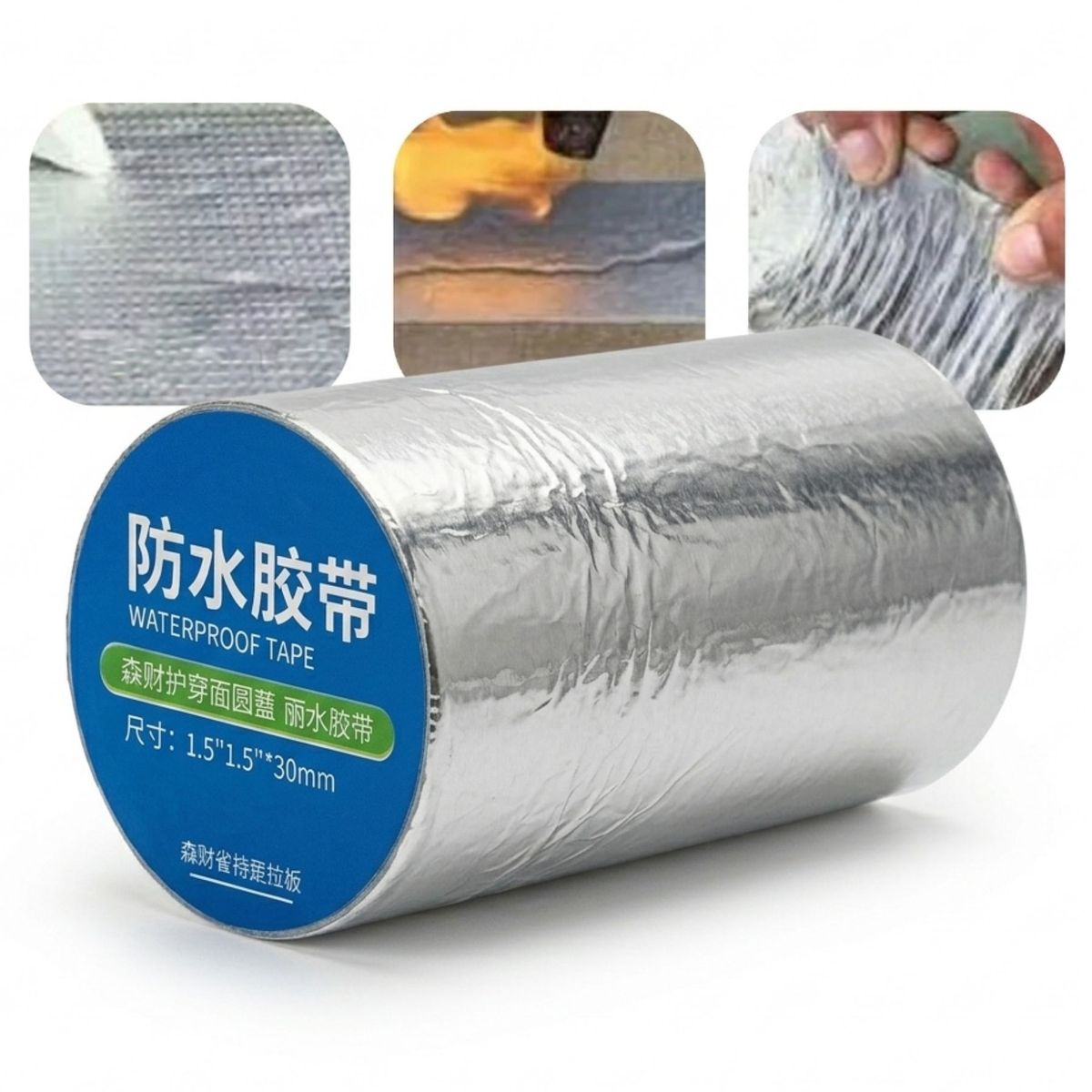 DEFF - Cinta Adhesiva Tapa Gotera De Butilo 20 Cm X 5 Mts Gris Wowi Plateado