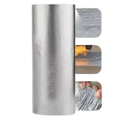 DEFF - Cinta Adhesiva Tapa Gotera De Butilo 50 Cm X 5 Mts Gris Wowi Plateado