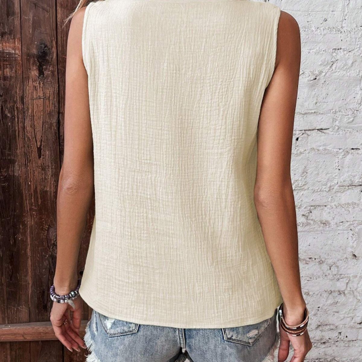 KIRAMA CLOTHING STORE - Top de Tirantes Albarique con Nudo y Escote en V