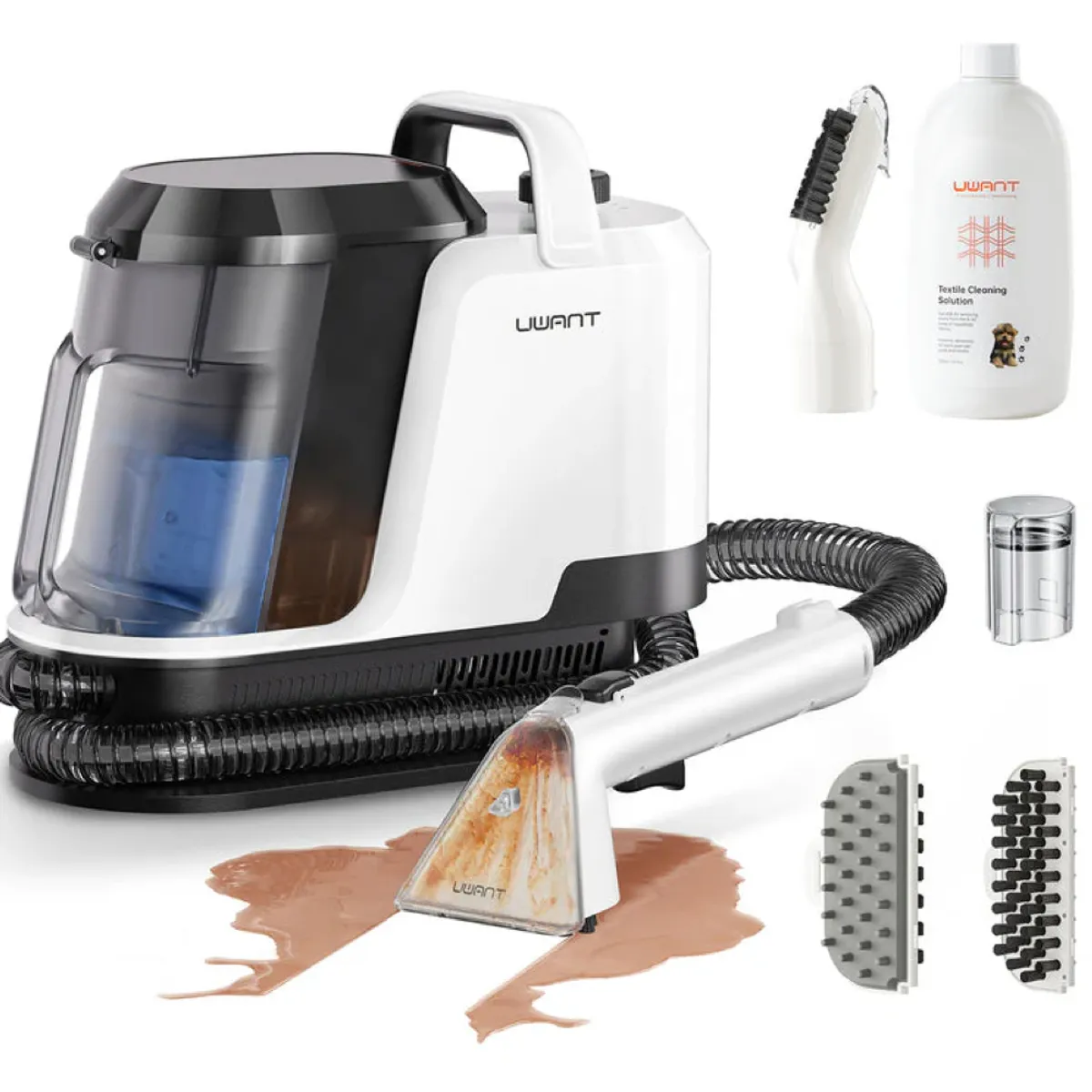 ACKMAN - Uwant Y100 Máquina limpiadora portátil de alfombras y tapicería 18000PA Succion