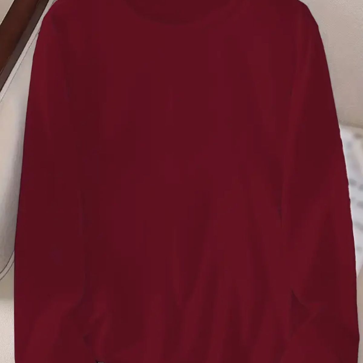 KIRAMA CLOTHING STORE - Blusa Casual Burdeos Cuello Redondo