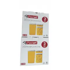 GENERICO - Set 4 Contenedores Herméticos De Almacenamiento Plástico Blanco