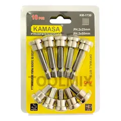 KAMASA - Juego Punta Phillips Magnéticas Ph2 Cr-v Hexagonal 10pcs