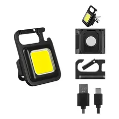 GENERICO - Linterna Led Cob Llavero Gancho Portátil Recargable Potente