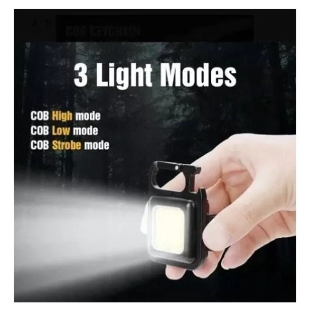GENERICO - Linterna Led Cob Llavero Gancho Portátil Recargable Potente