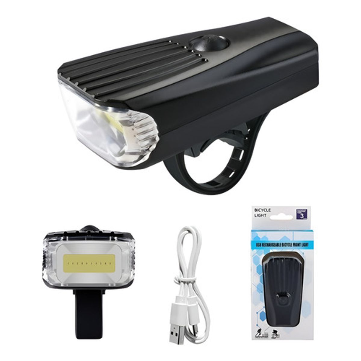 GENERICO - Luz De Bicicleta Impermeable Cob Led Recargable Emergencia