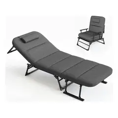 GENERICO - Cama Portatil Plegable De Reforzado Con Colchon Desmontable Color Gris