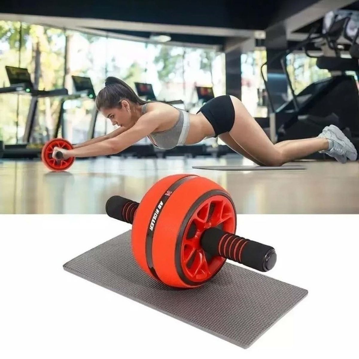 GENERICO - Rueda Ejercicios Abdominales + Colchoneta Rodillas  237044