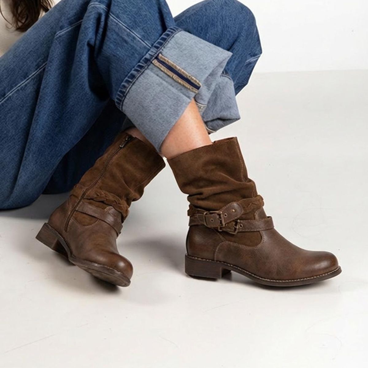 GIANI DAFIRENZE - Bota Cuero Mujer Filfil Cafe