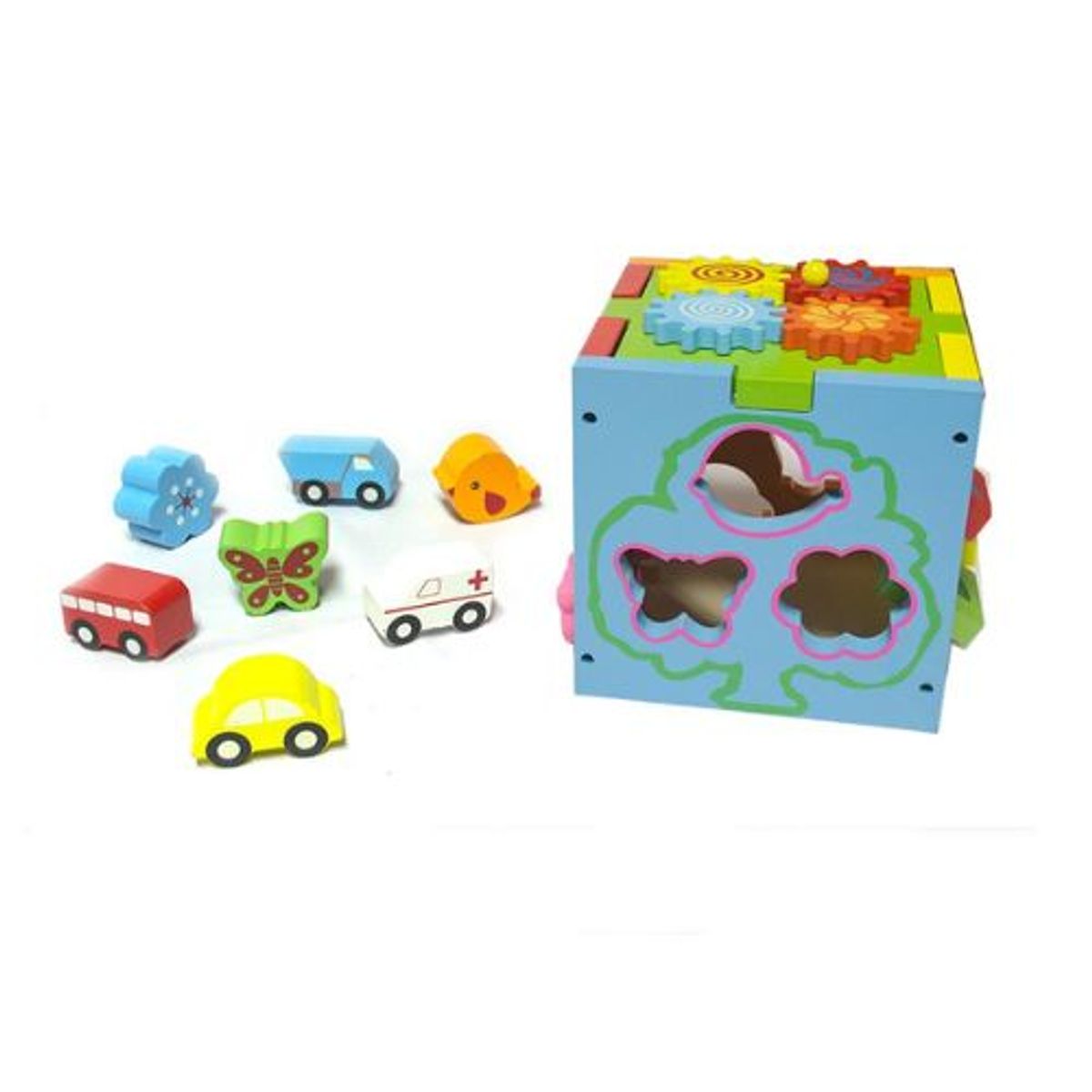 GENERICO - Cubo Giratorio Juguete Madera