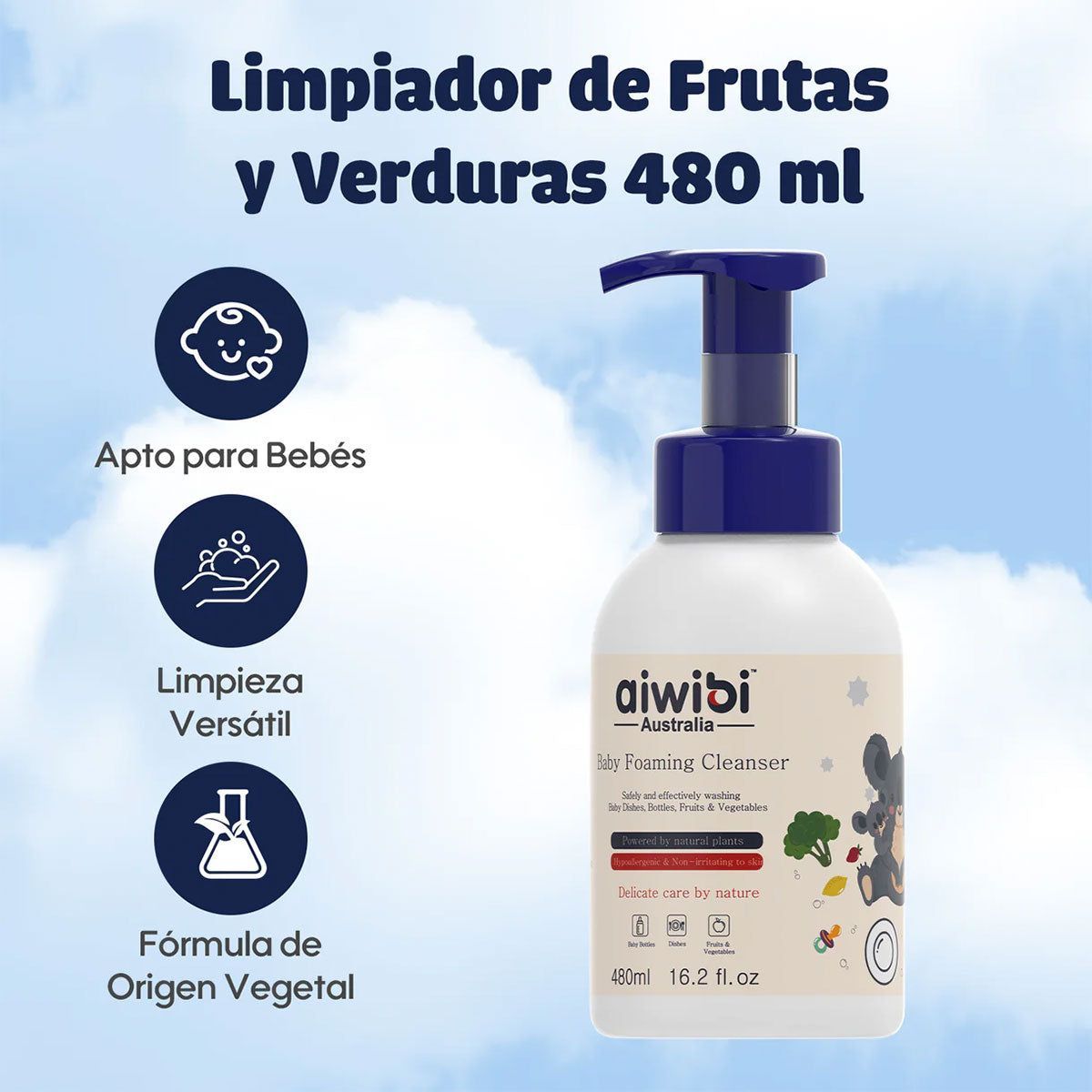AIWIBI - Limpiador De Biberones Y Mamaderas Aiwibi 480ML