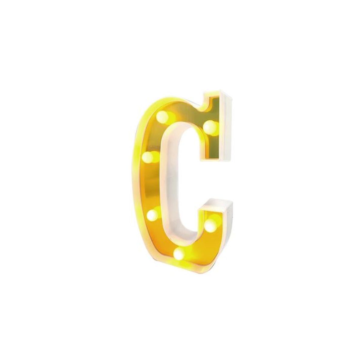 GENERICO - Letra con luz led C Dorada