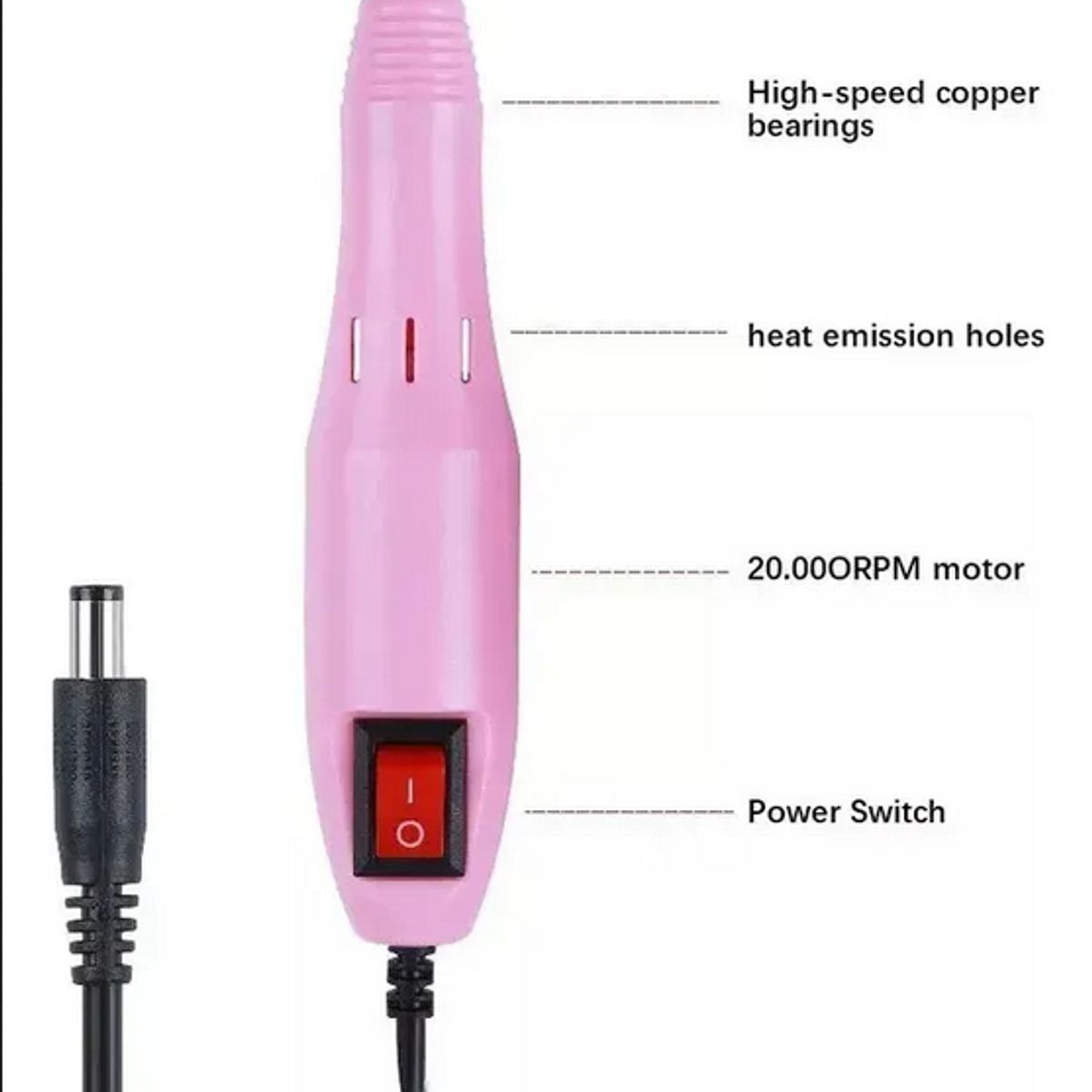 GENERICO - Torno Profesional Uñas Eléctrico Manicure Y Pedicura Pulidor Plateado