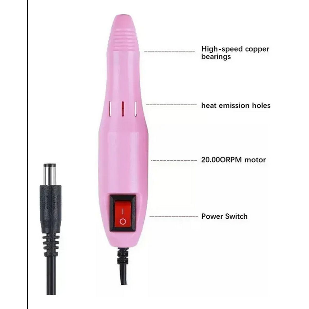 GENERICO - Torno Profesional Uñas Eléctrico Manicure Y Pedicura Pulidor Plateado