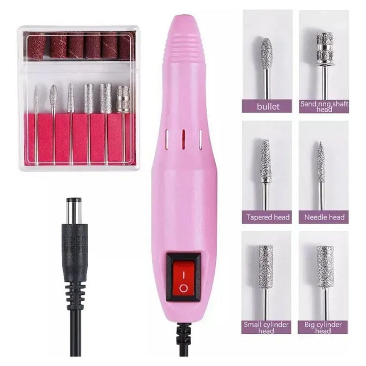 GENERICO - Torno Profesional Uñas Eléctrico Manicure Y Pedicura Pulidor Plateado