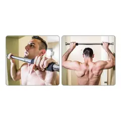 GENERICO - Barra Acero Para Puerta Ajustable 60-100 Cm 03-dbg891 Color Plateado