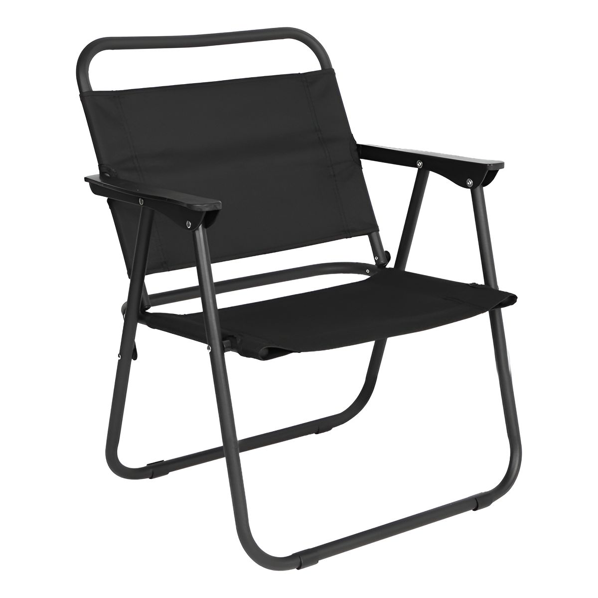 GENERICO - Silla Reforzada Plegable Portátil Para Camping Playa Picnic Color Negro