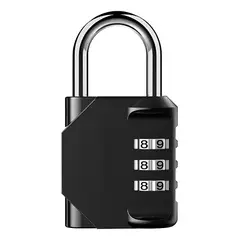 GENERICO - Candado Numerica 3 Digitos Candados Seguridad Con Clave Color Negro - 339006