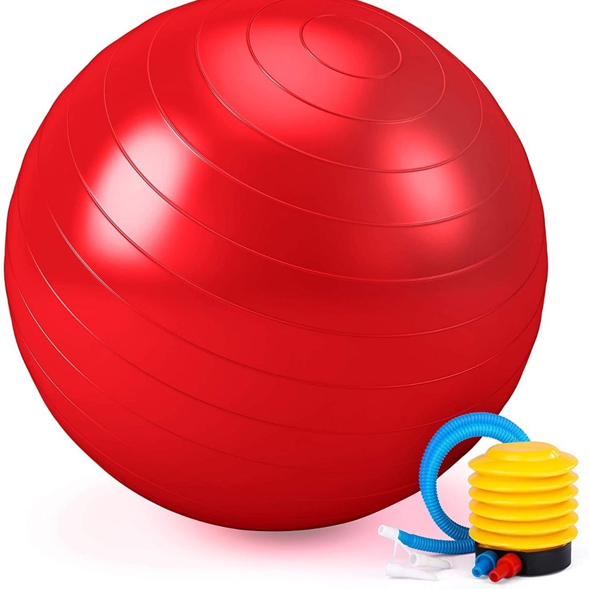 GENERICO - Pelota Balón Yoga Pilates 75 Cm Fitnes Terapia Con Inflador Color Rojo-256028