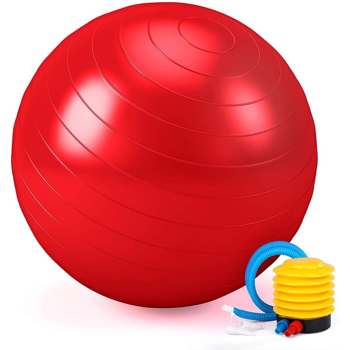 GENERICO - Pelota Balón Yoga Pilates 75 Cm Fitnes Terapia Con Inflador Color Rojo-256028