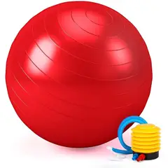 GENERICO - Pelota Balón Yoga Pilates 75 Cm Fitnes Terapia Con Inflador Color Rojo-256028