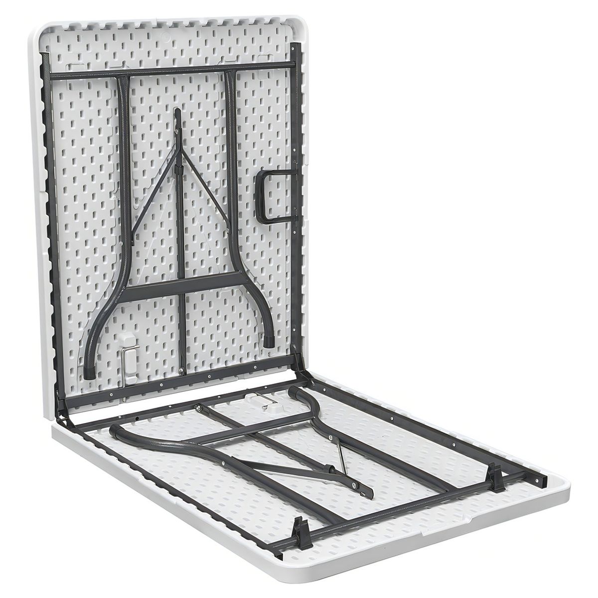 GENERICO - Mesa Plegable Solana 180cm Blanca PVC Jardín Camping 8 Personas