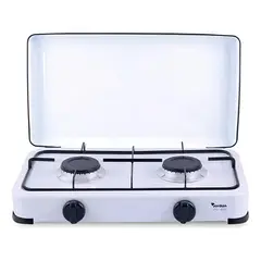 GENERICO - Encimera Cocina A Gas 2 Platos Con Tapa Camping Cocinilla