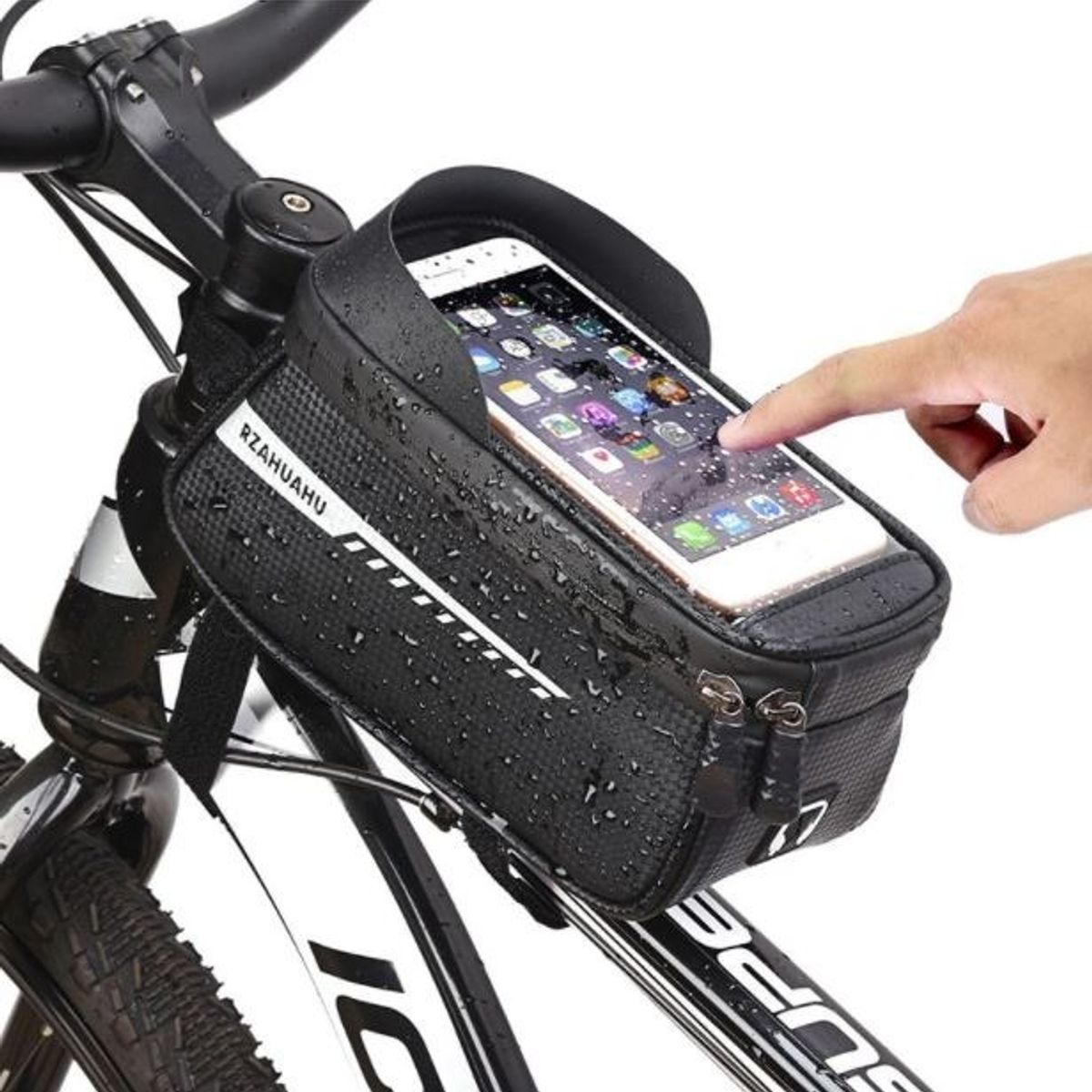 GENERICO - Bolso Porta Celular Para Bicicleta Impermeable Color Negro