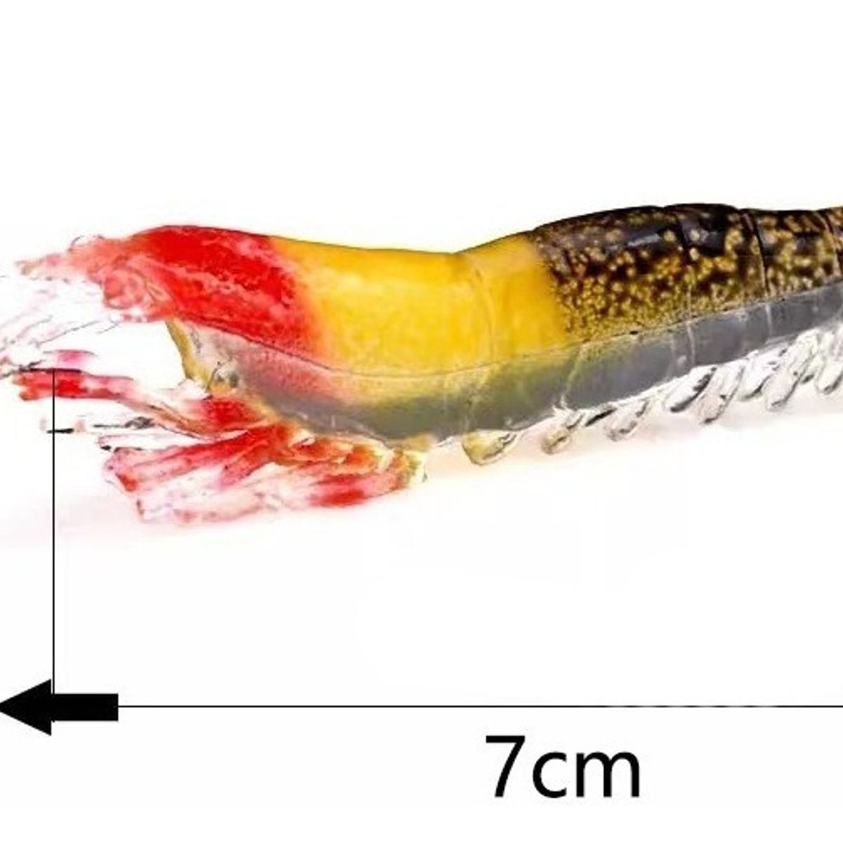 GENERICO - Pack 10 Señuelos Cebo Pesca Silicona 7cm Color Camarón-azar