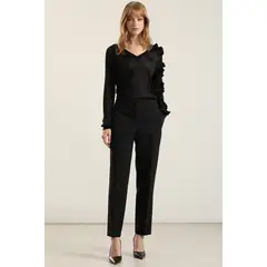 LIOLA - Pantalón sastre, tiro alto, negro