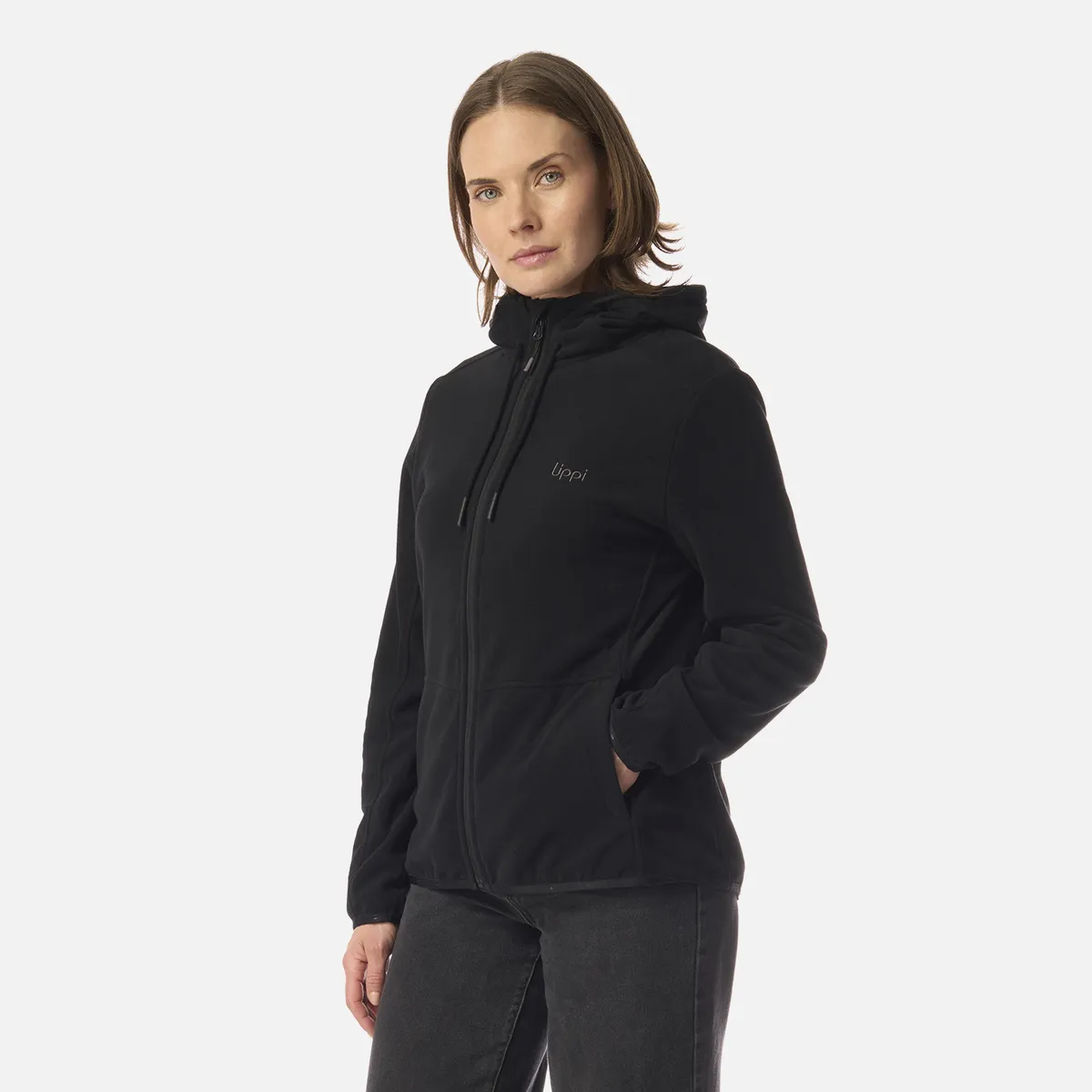 LIPPI - Polar Mujer Stripes Nano-F Full Zip Hoody Negro Lippi