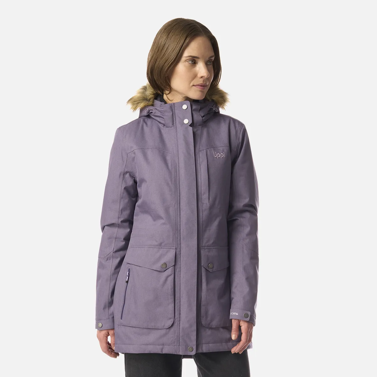 LIPPI - Chaqueta Mujer Roble B-Dry Hoody Jacket Violeta Melange Lippi