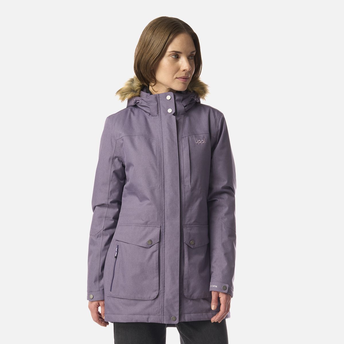 LIPPI - Chaqueta Mujer Roble B-Dry Hoody Jacket Violeta Melange Lippi