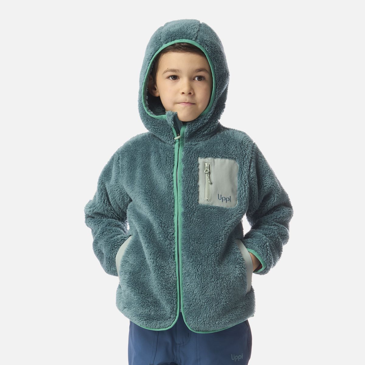 LIPPI - Polar Niño Bear Shaggy-Pro Hoody Jacket Petroleo Claro Lippi