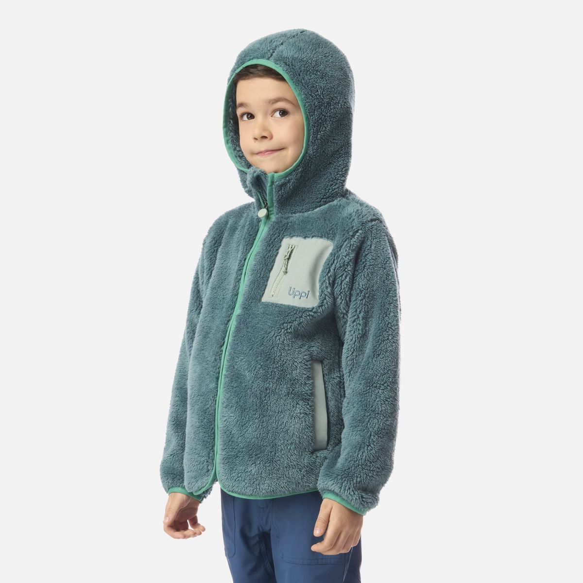 LIPPI - Polar Niño Bear Shaggy-Pro Hoody Jacket Petroleo Claro Lippi