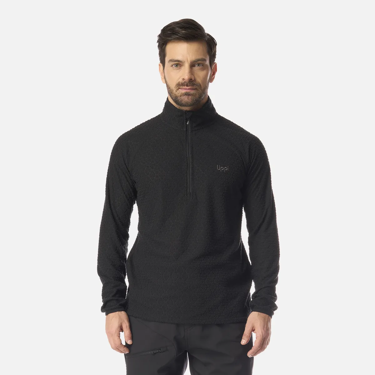 LIPPI - Polerón Hombre Jacaranda Nano-F 1/4 Zip Negro Lippi