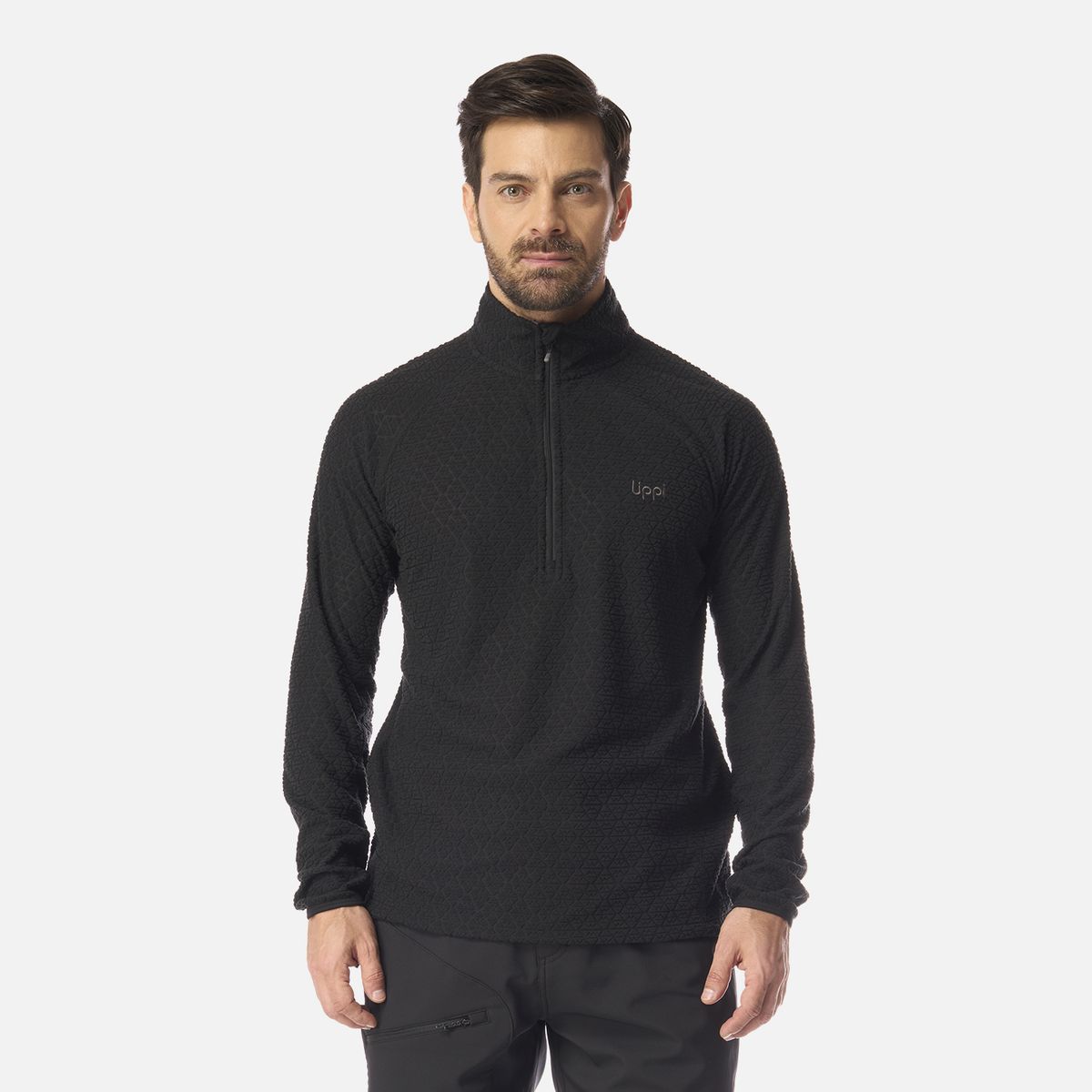 LIPPI - Polerón Hombre Jacaranda Nano-F 1/4 Zip Negro Lippi