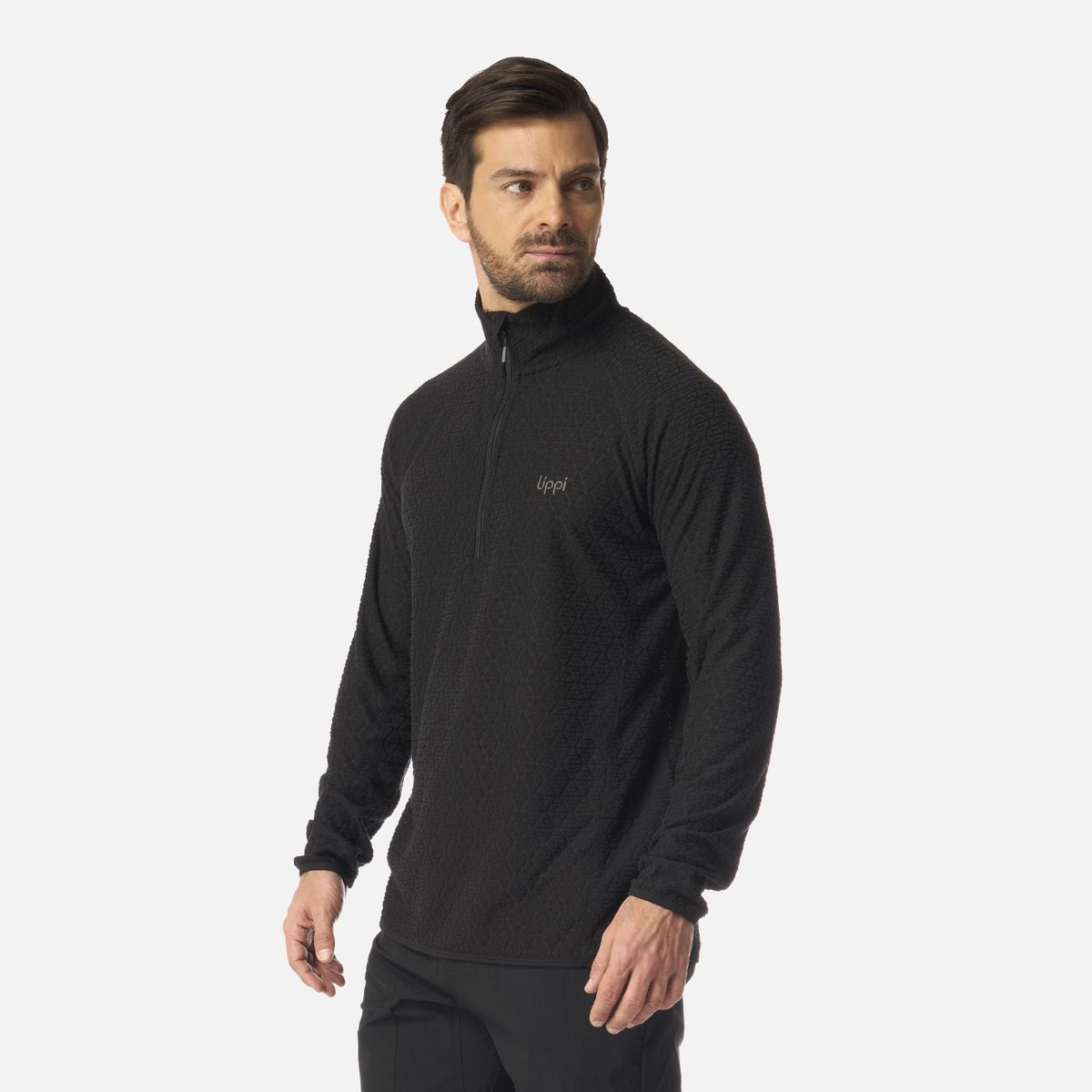 LIPPI - Polerón Hombre Jacaranda Nano-F 1/4 Zip Negro Lippi