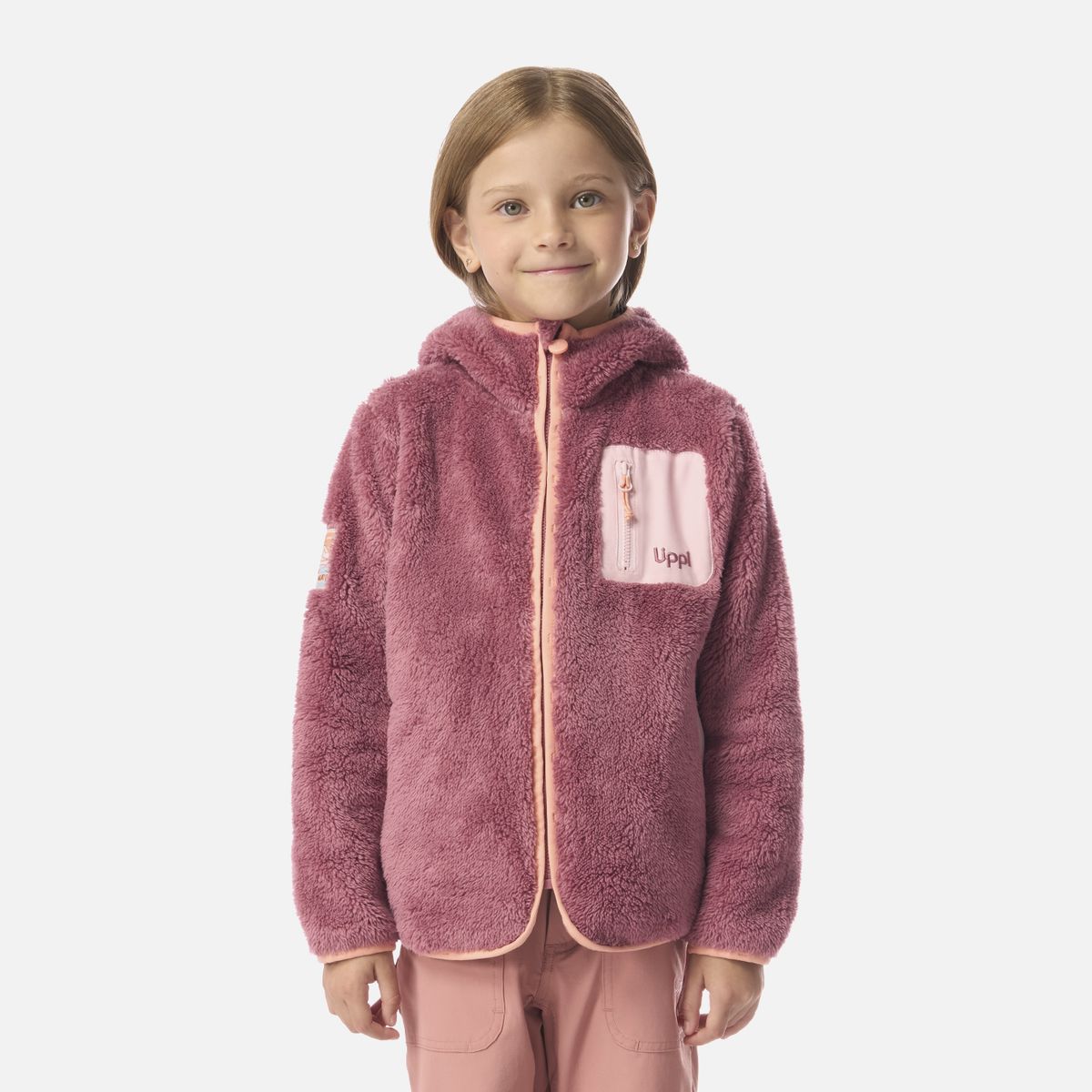 LIPPI - Polar Niña Bear Shaggy-Pro Hoody Jacket Rosa Oscuro Lippi