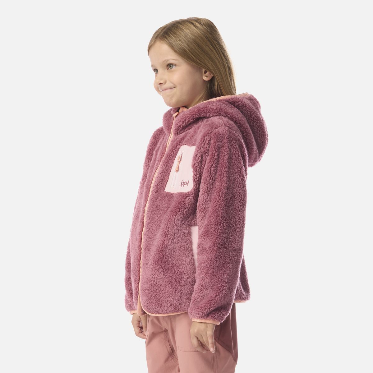 LIPPI - Polar Niña Bear Shaggy-Pro Hoody Jacket Rosa Oscuro Lippi