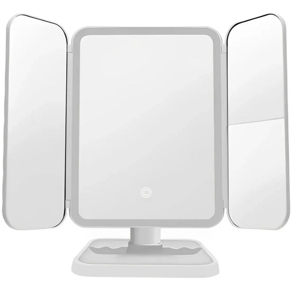 GENERICO - Espejo Maquillaje Luz Led Triple Portátil Plegable 10x Blanco