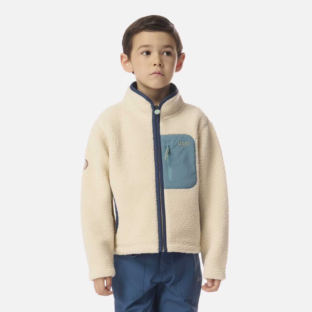 LIPPI - Polar Niño Glaciar Sherpa-Pro Jacket Beige / Azul Oscuro Lippi