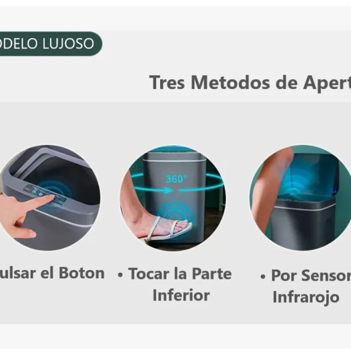 GENERICO - Cubo De Basura Automático Con Sensor De Movimiento 16 Litros